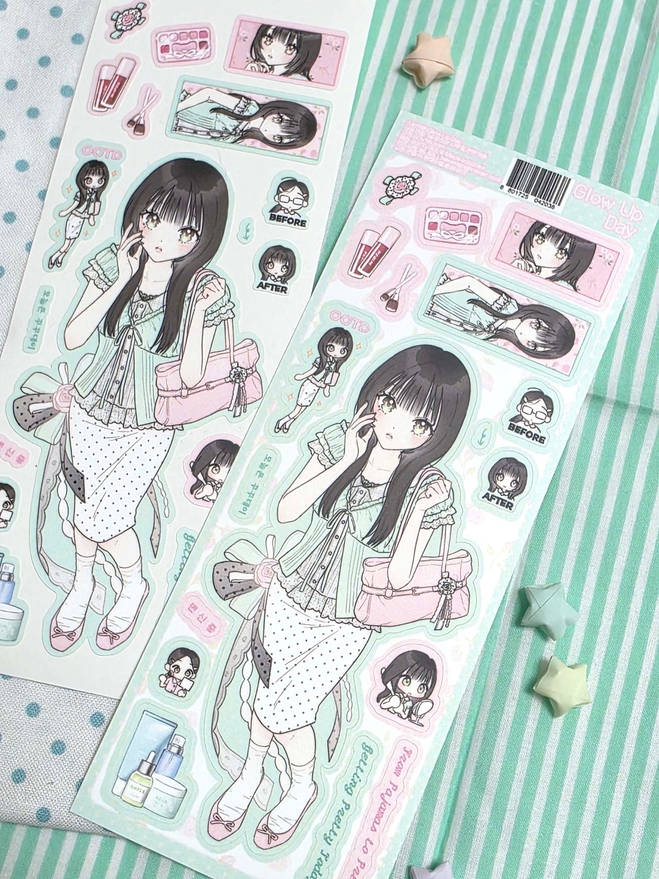 [HM51] NEW Henimani 'Glow Up Day' Sticker Sheet -Henimani__korean_sticker_stationery