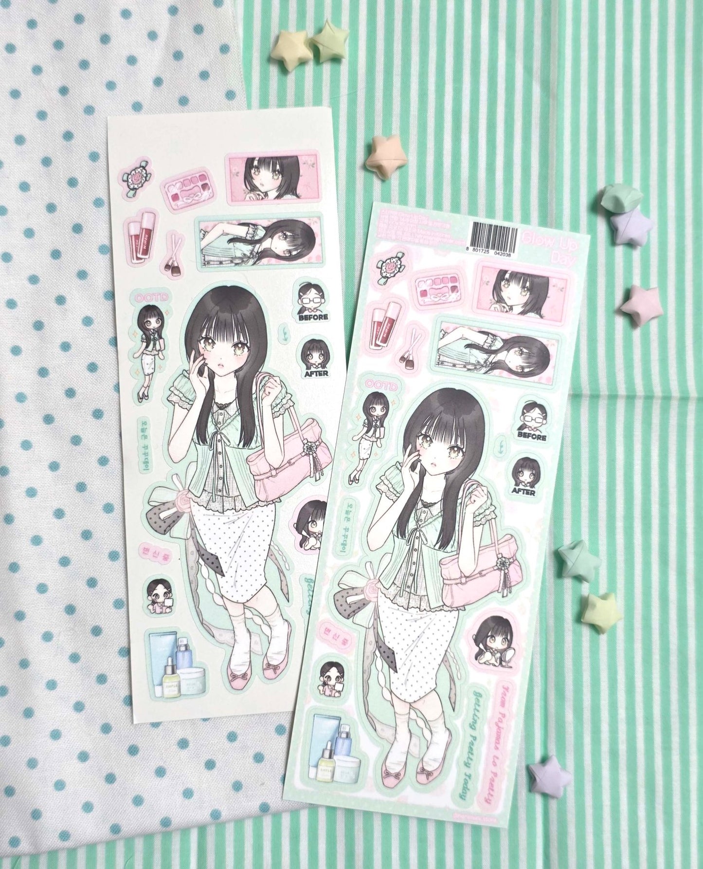 [HM51] NEW Henimani 'Glow Up Day' Sticker Sheet -Henimani__korean_sticker_stationery