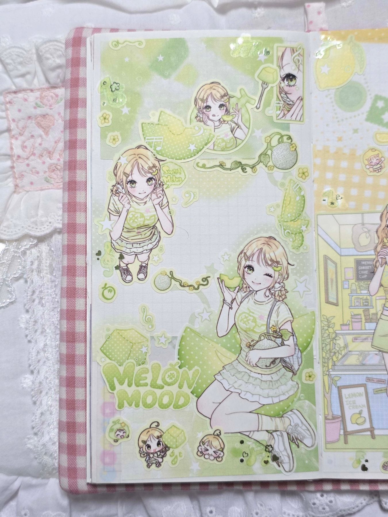 [HM54] NEW Henimani 'Melon Mood' Sticker Sheet -Henimani__korean_sticker_stationery