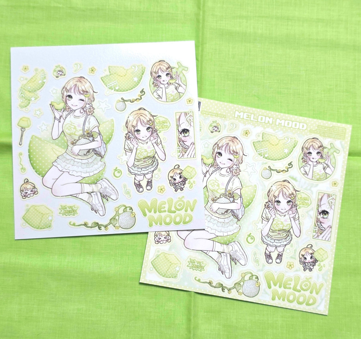 [HM54] NEW Henimani 'Melon Mood' Sticker Sheet -Henimani__korean_sticker_stationery