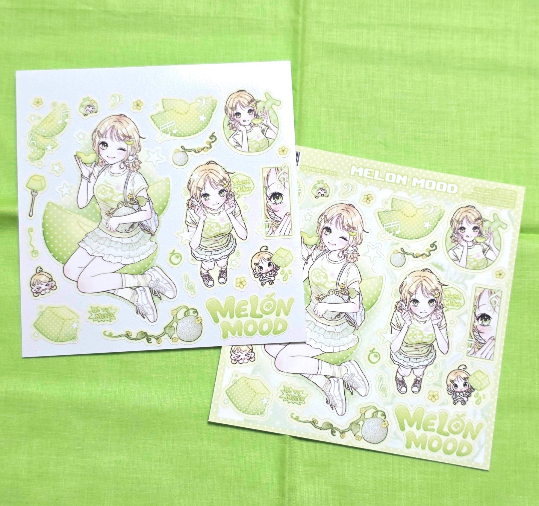 [HM54] NEW Henimani 'Melon Mood' Sticker Sheet -Henimani__korean_sticker_stationery