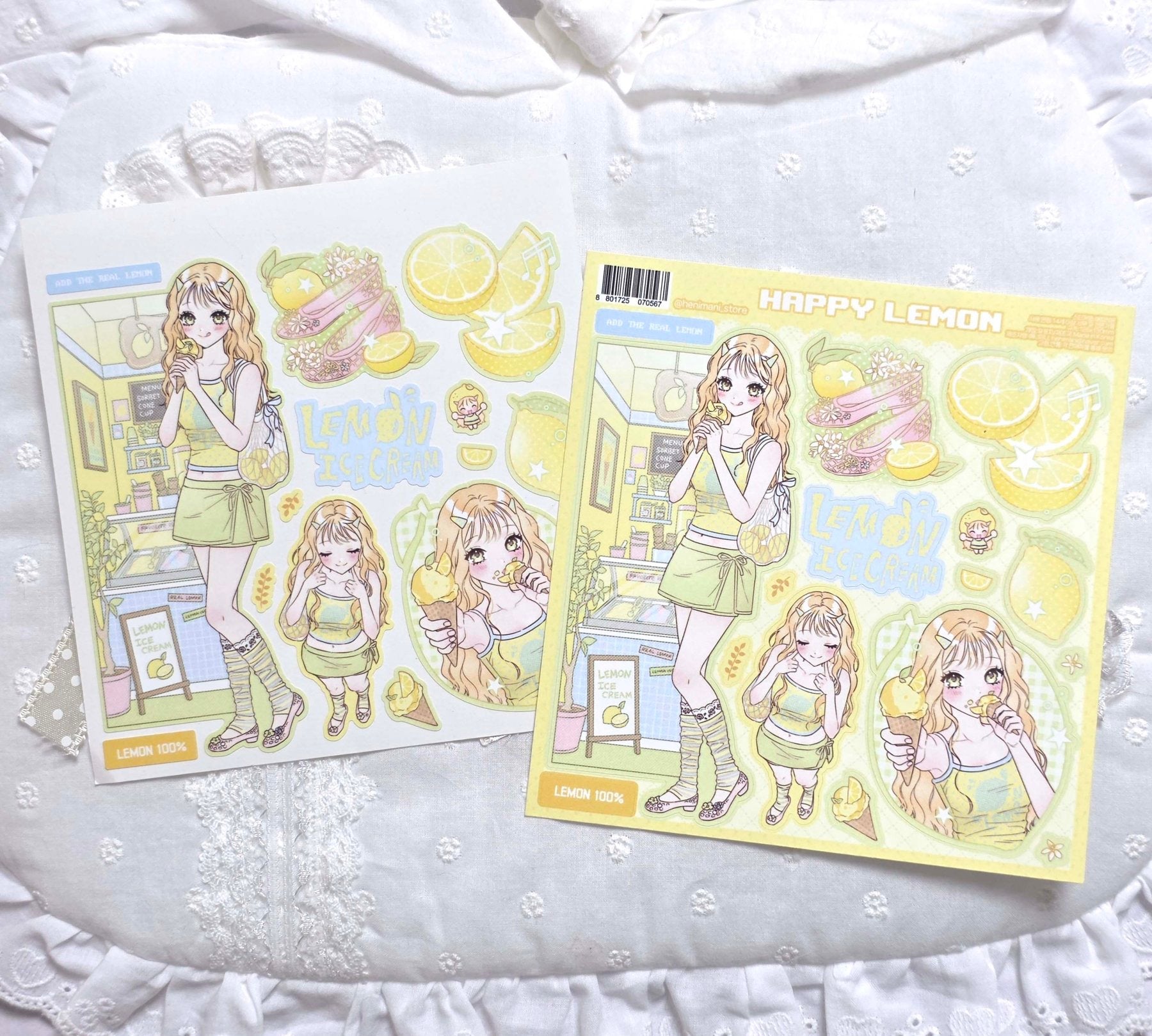 [HM55] NEW Henimani 'Happy Lemon' Sticker Sheet -Henimani__korean_sticker_stationery