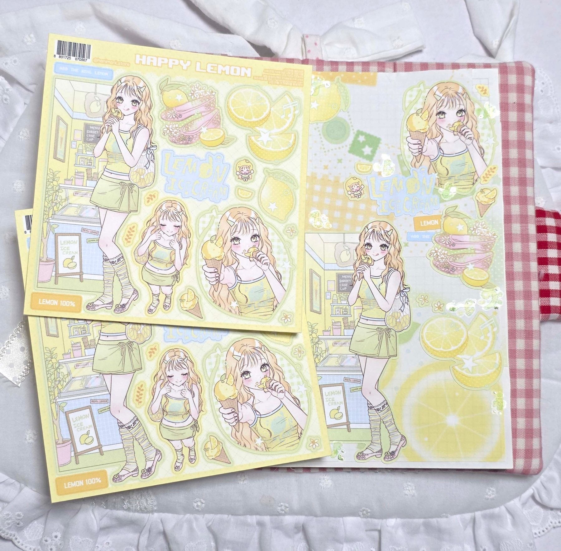 [HM55] NEW Henimani 'Happy Lemon' Sticker Sheet -Henimani__korean_sticker_stationery