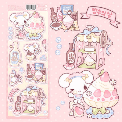 [HM56] NEW Henimani 'I Like Bingsu' Sticker Sheet -Henimani__korean_sticker_stationery