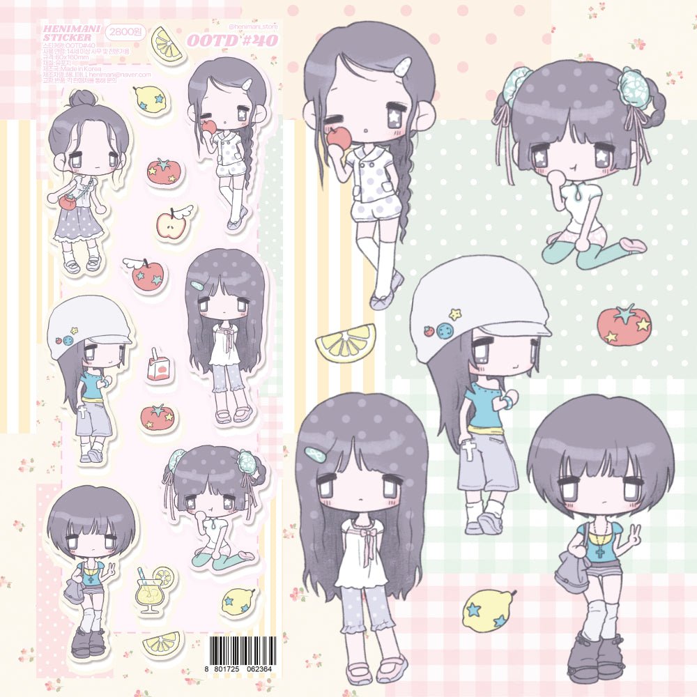 [HM57] NEW Henimani 'OOTD 40' Sticker Sheet -Henimani__korean_sticker_stationery