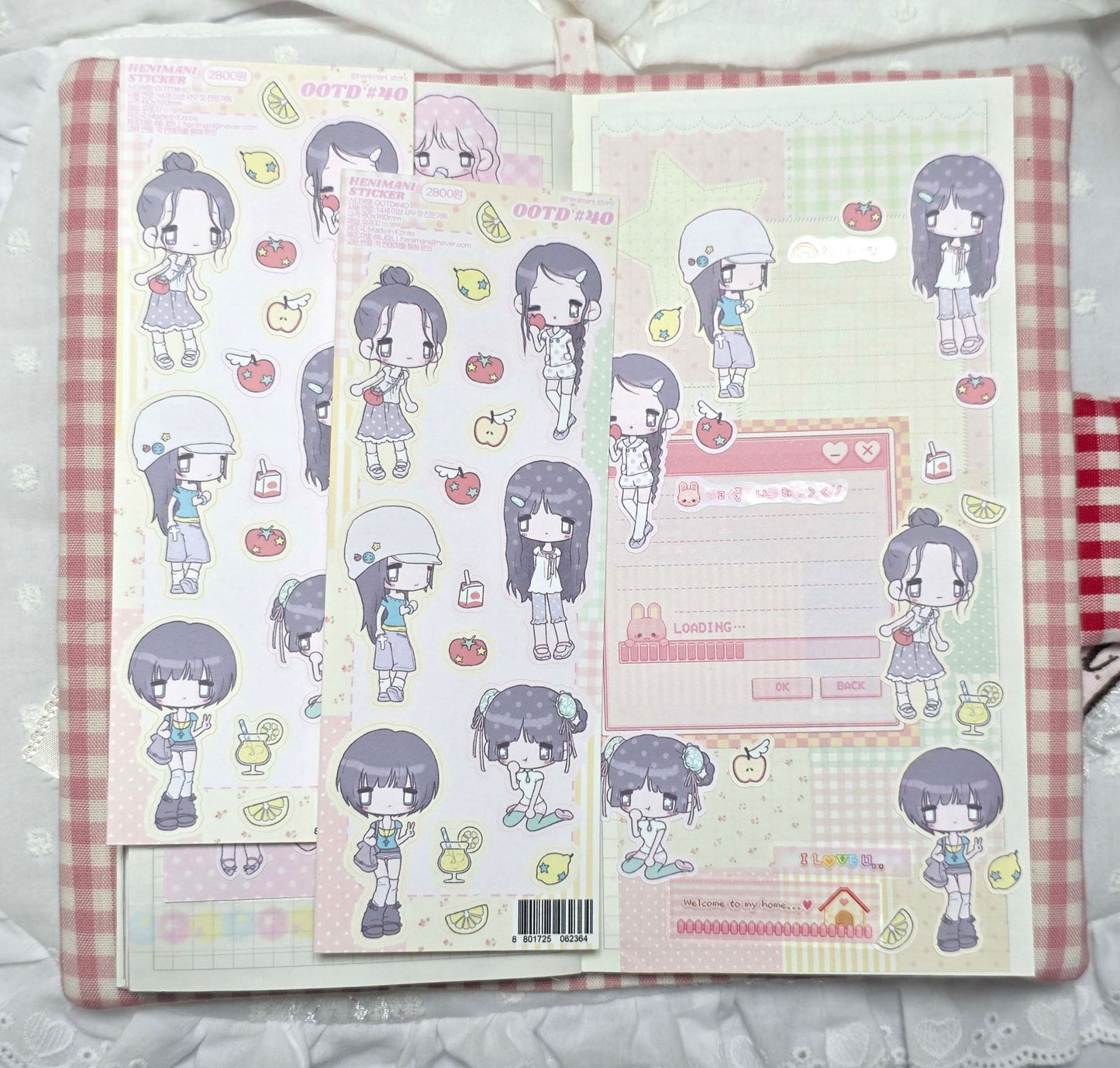 [HM57] NEW Henimani 'OOTD 40' Sticker Sheet -Henimani__korean_sticker_stationery