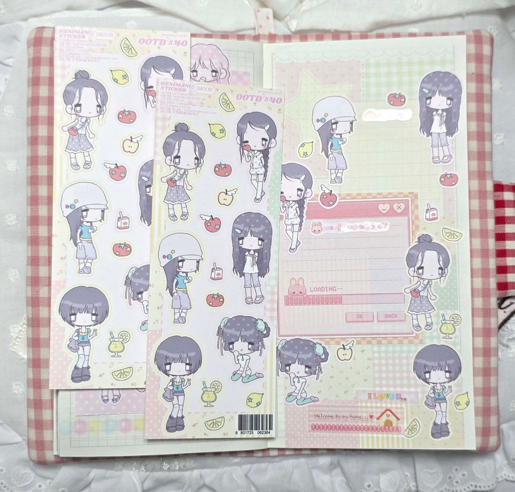 [HM57] NEW Henimani 'OOTD 40' Sticker Sheet -Henimani__korean_sticker_stationery