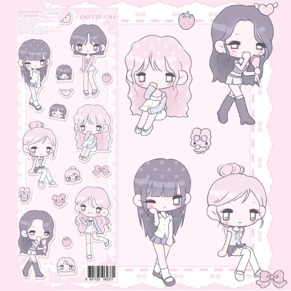 [HM58] NEW Henimani 'OOTD 41' Sticker Sheet -Henimani__korean_sticker_stationery