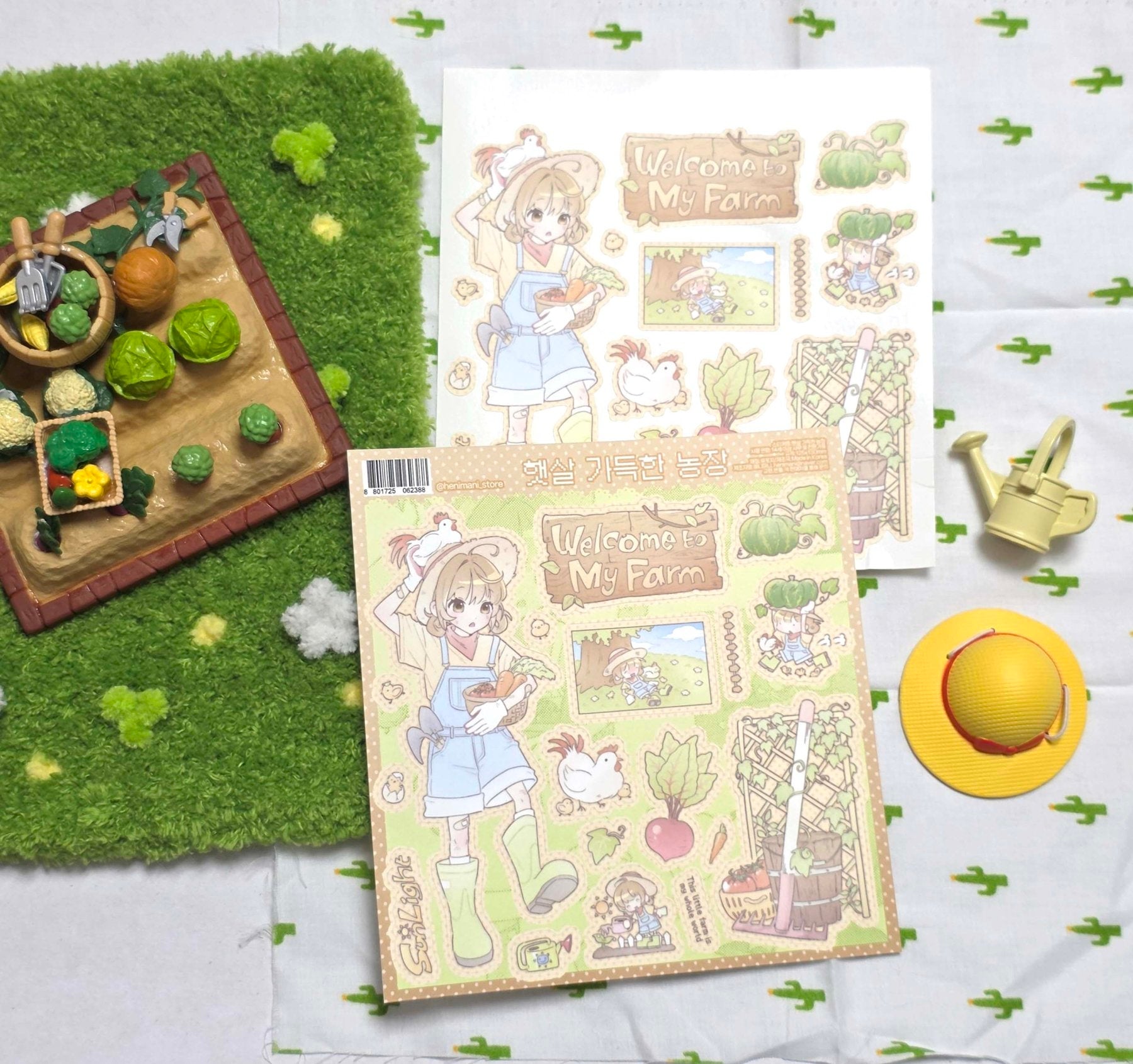 [HM59] NEW Henimani 'Sunny Farm' Sticker Sheet -Henimani__korean_sticker_stationery