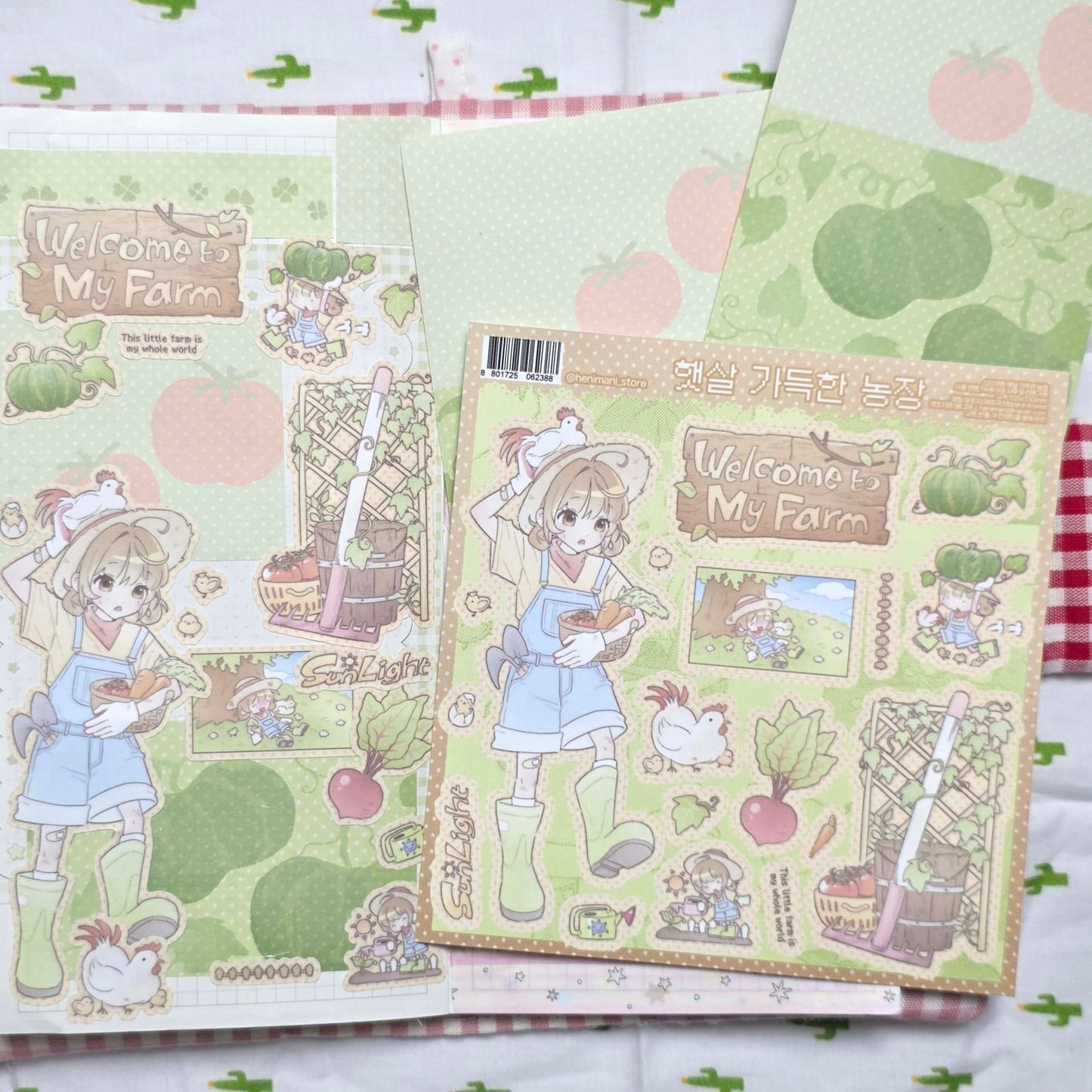 [HM59] NEW Henimani 'Sunny Farm' Sticker Sheet -Henimani__korean_sticker_stationery