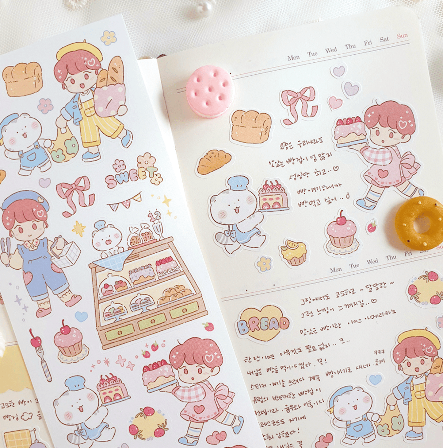 [JJ01] Jeje 'Vintage Bakery' Sticker Sheet - Jeje__korean_sticker_stationery