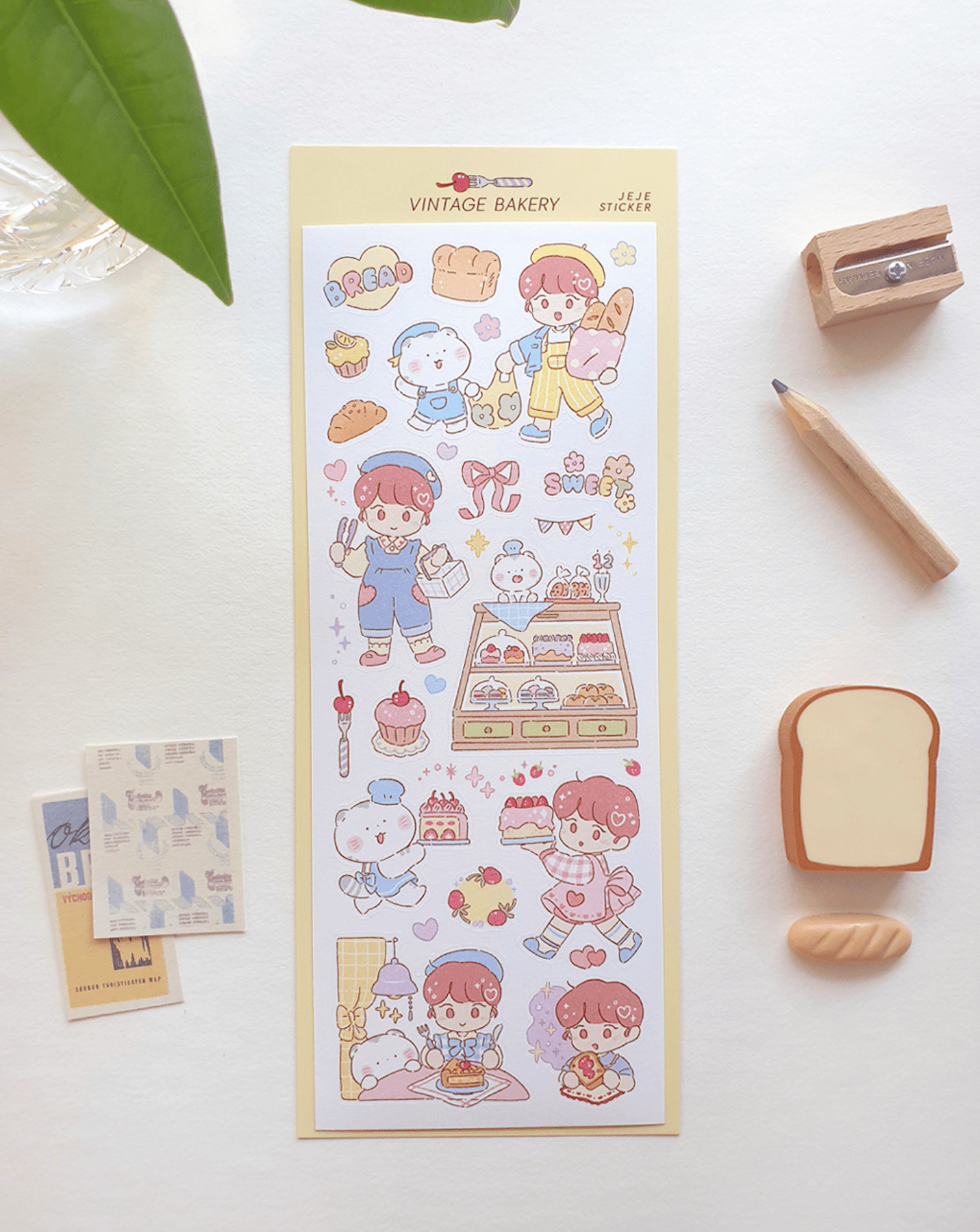 [JJ01] Jeje 'Vintage Bakery' Sticker Sheet - Jeje__korean_sticker_stationery