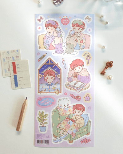[JJ05] Jeje 'Secret Diary' Sticker Sheet - Jeje__korean_sticker_stationery