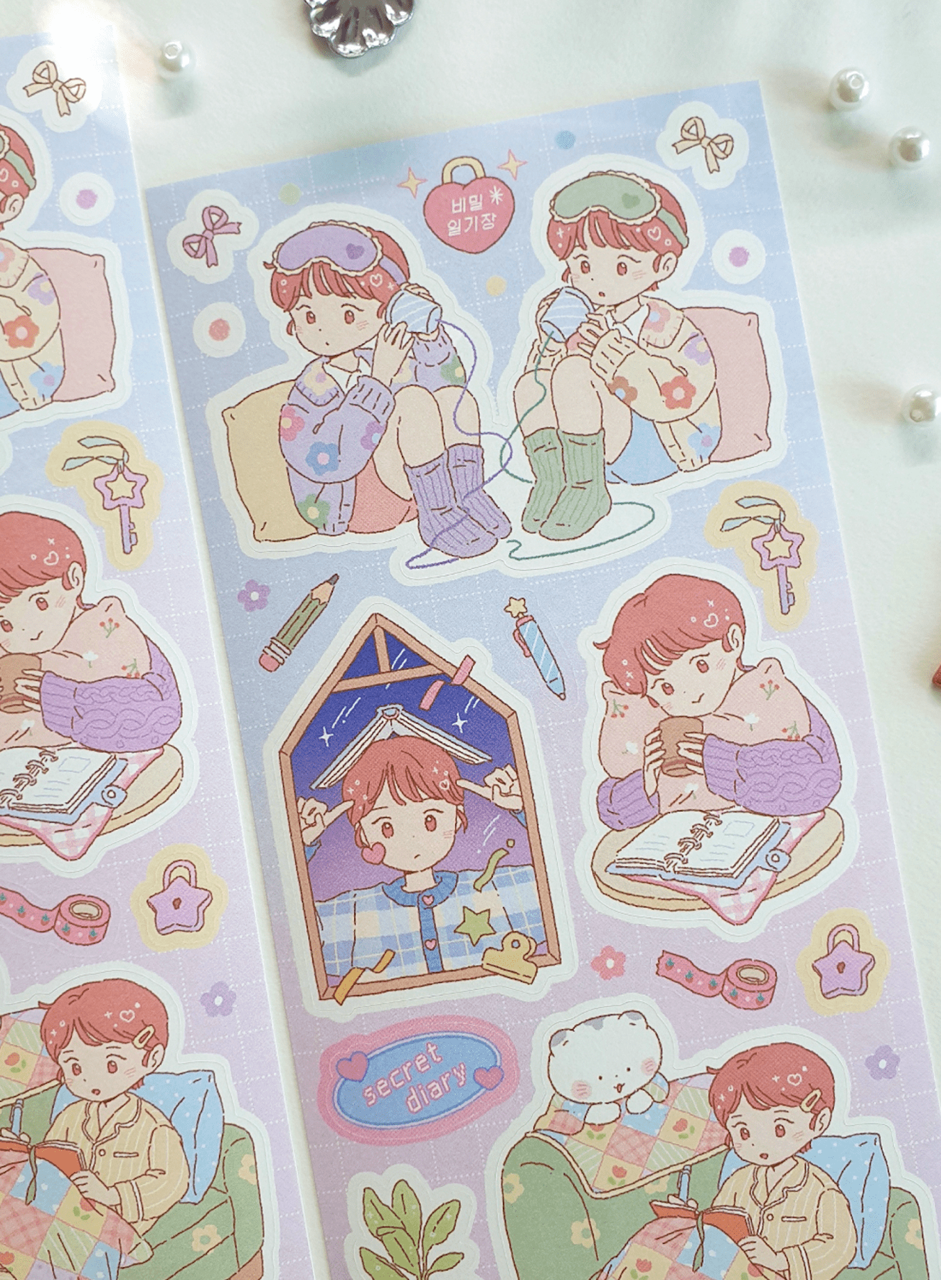 [JJ05] Jeje 'Secret Diary' Sticker Sheet - Jeje__korean_sticker_stationery