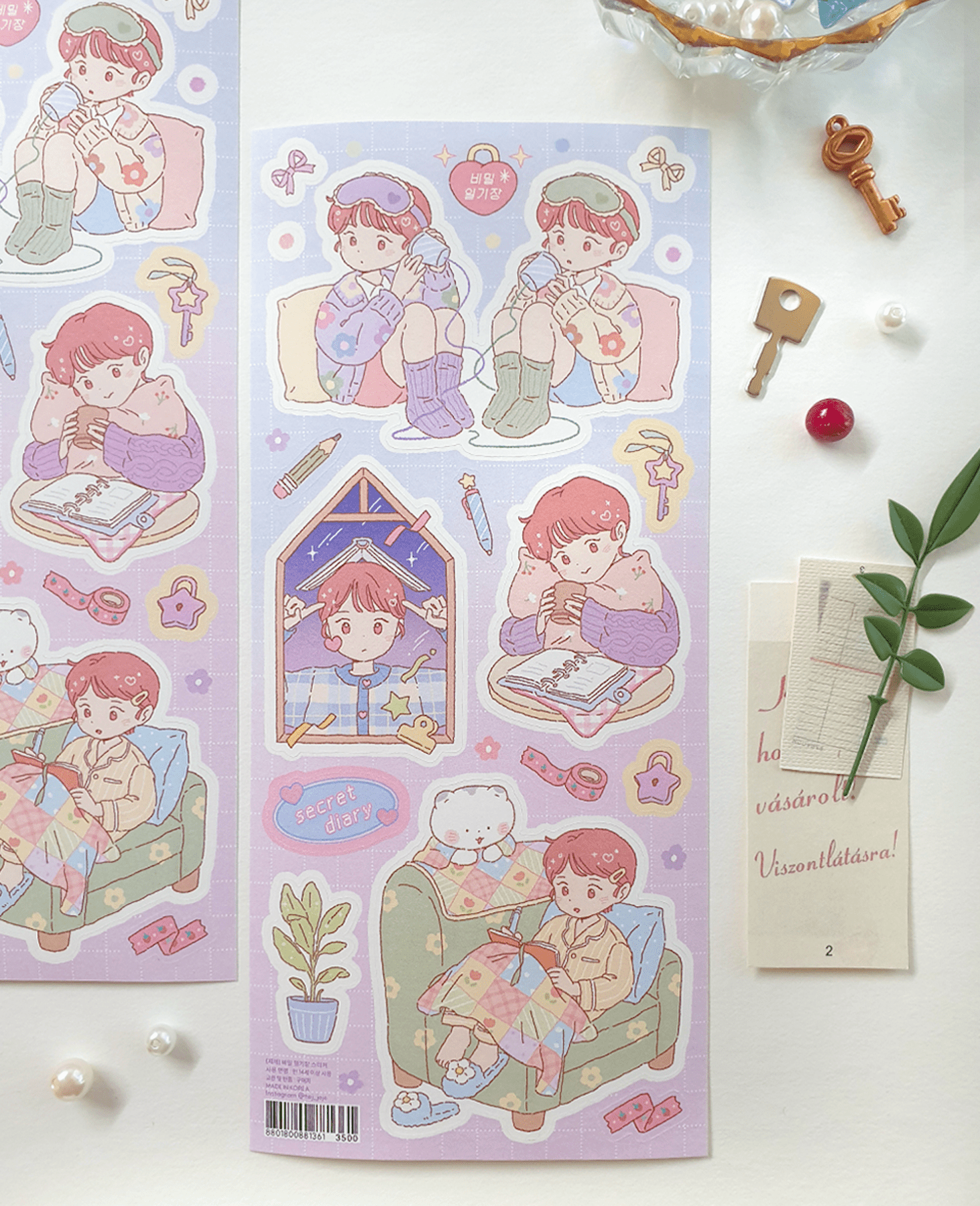 [JJ05] Jeje 'Secret Diary' Sticker Sheet - Jeje__korean_sticker_stationery