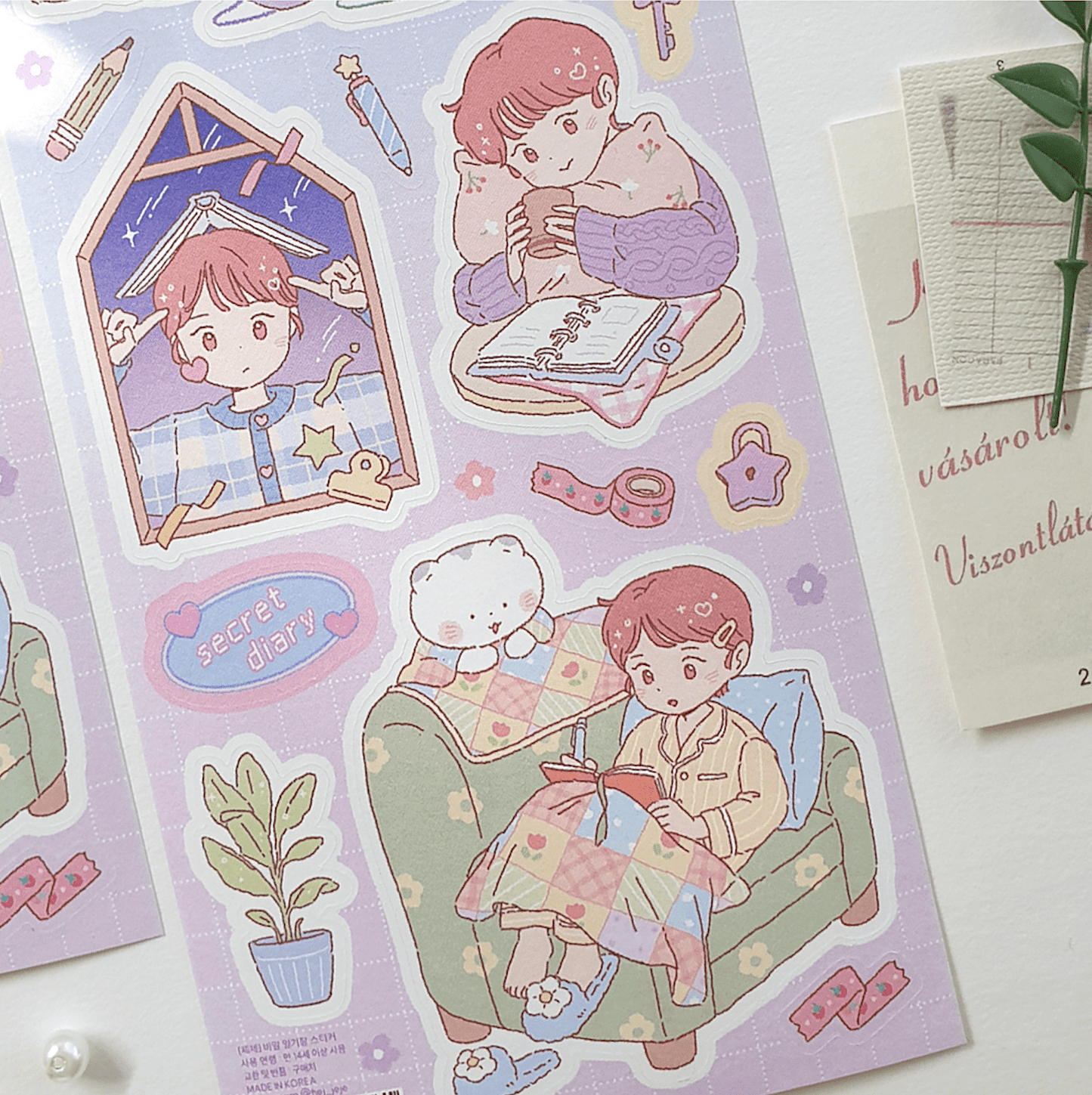 [JJ05] Jeje 'Secret Diary' Sticker Sheet - Jeje__korean_sticker_stationery