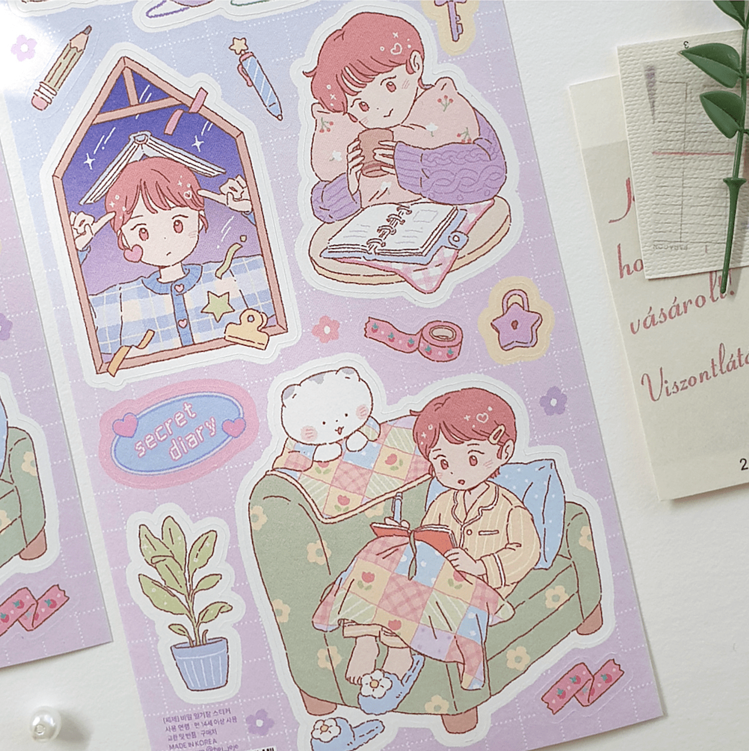 [JJ05] Jeje 'Secret Diary' Sticker Sheet - Jeje__korean_sticker_stationery