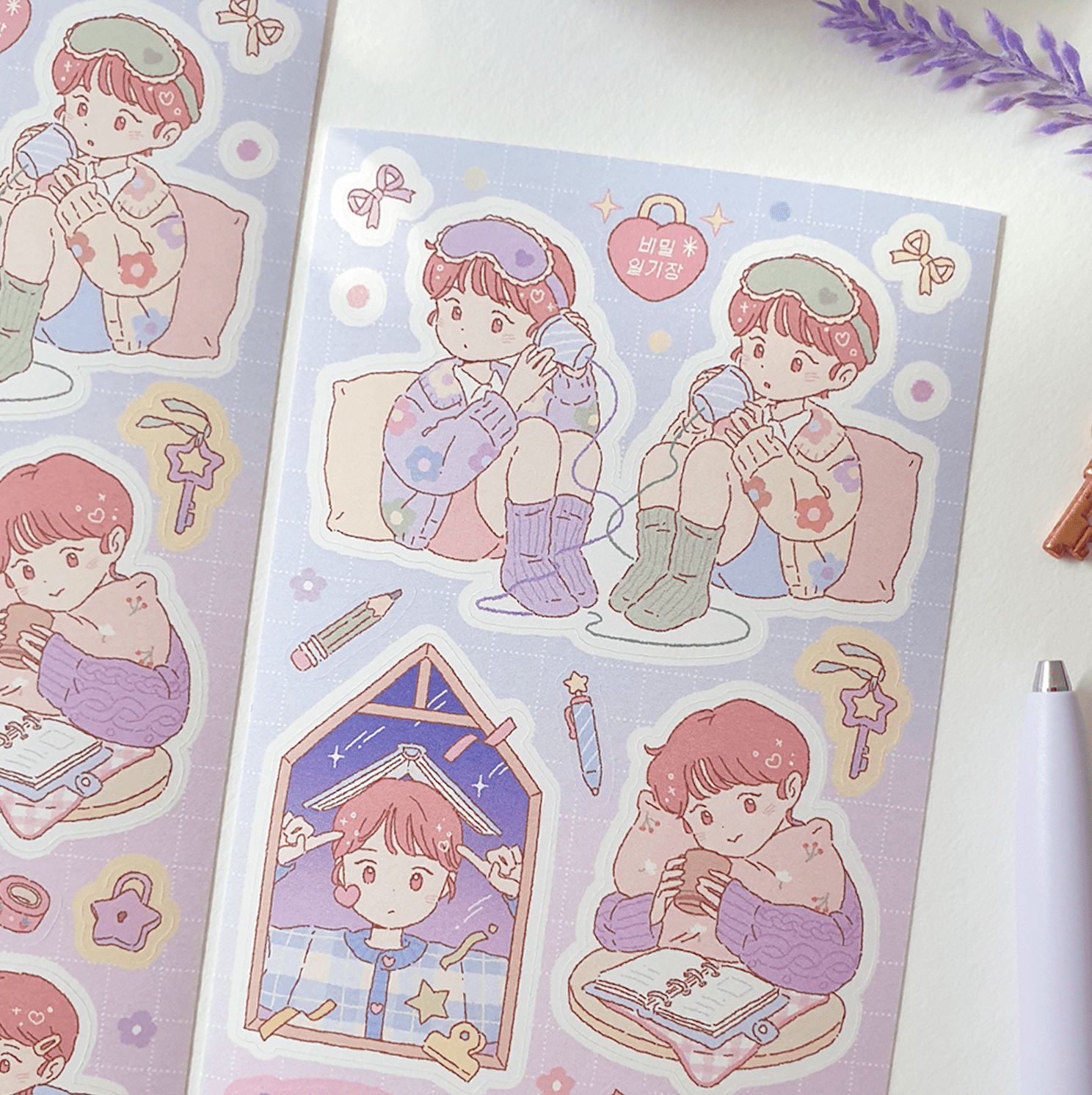 [JJ05] Jeje 'Secret Diary' Sticker Sheet - Jeje__korean_sticker_stationery