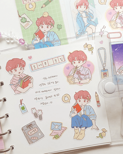[JJ07] Jeje 'Recruiting Book Club' Sticker Sheet - Jeje__korean_sticker_stationery