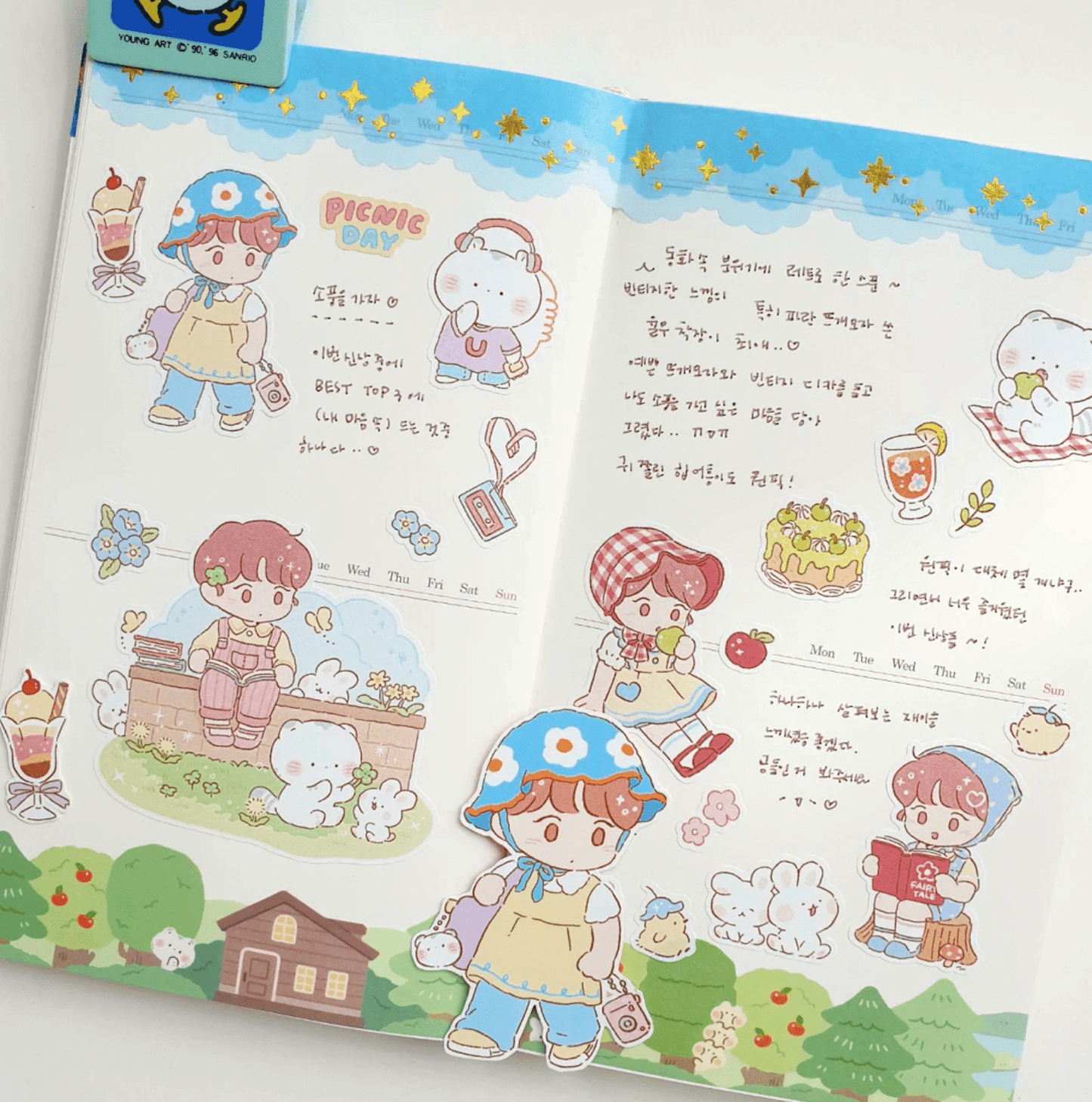[JJ09] Jeje 'Picnic Day' Sticker Sheet - Jeje__korean_sticker_stationery
