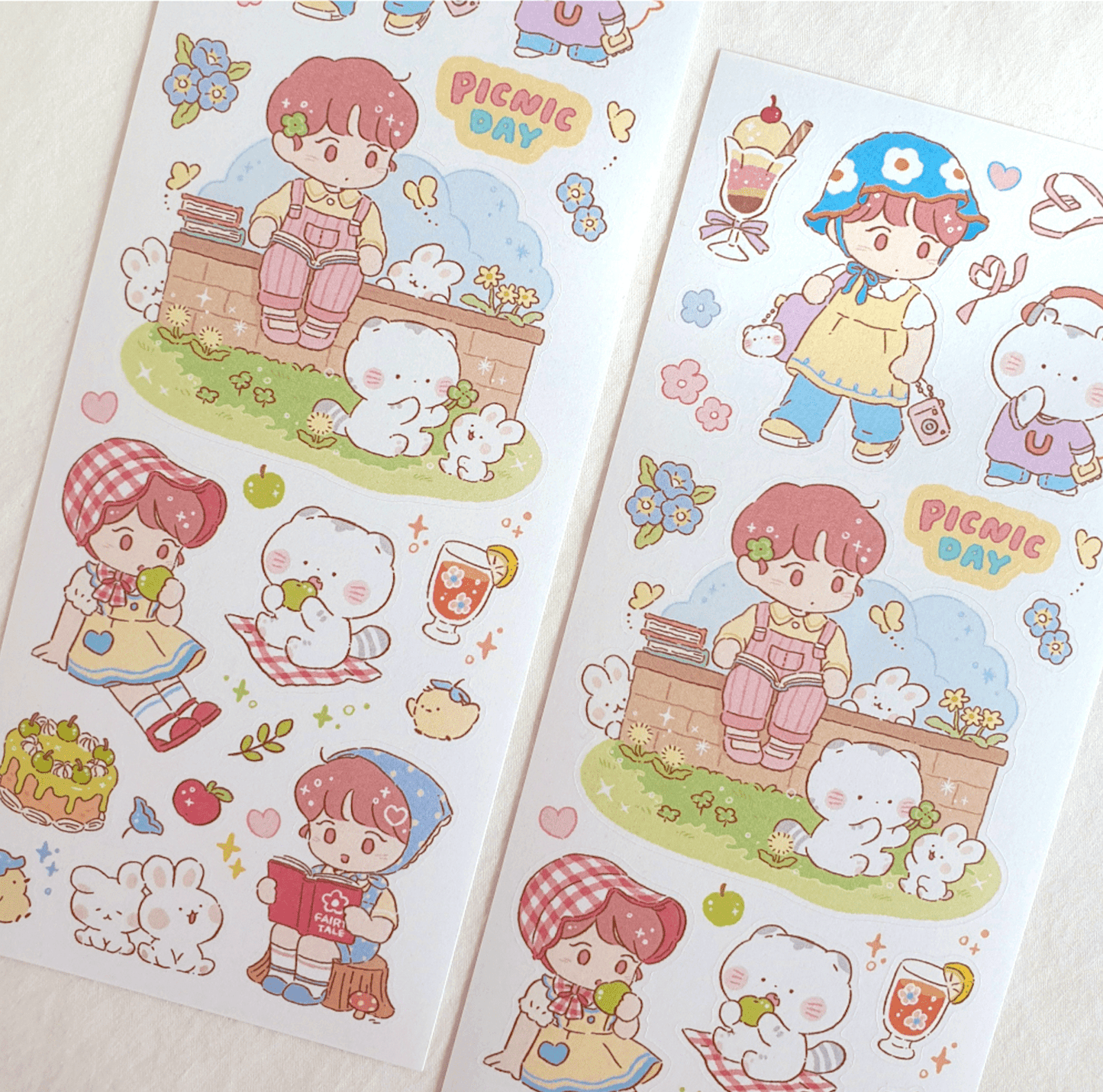 [JJ09] Jeje 'Picnic Day' Sticker Sheet - Jeje__korean_sticker_stationery