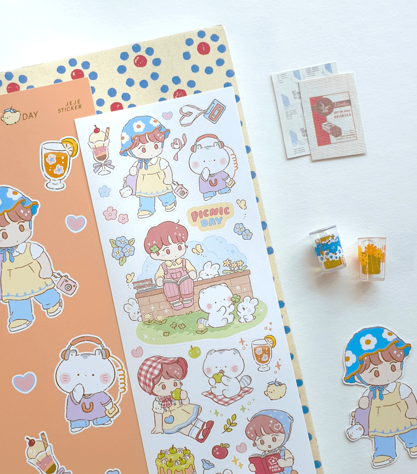 [JJ09] Jeje 'Picnic Day' Sticker Sheet - Jeje__korean_sticker_stationery