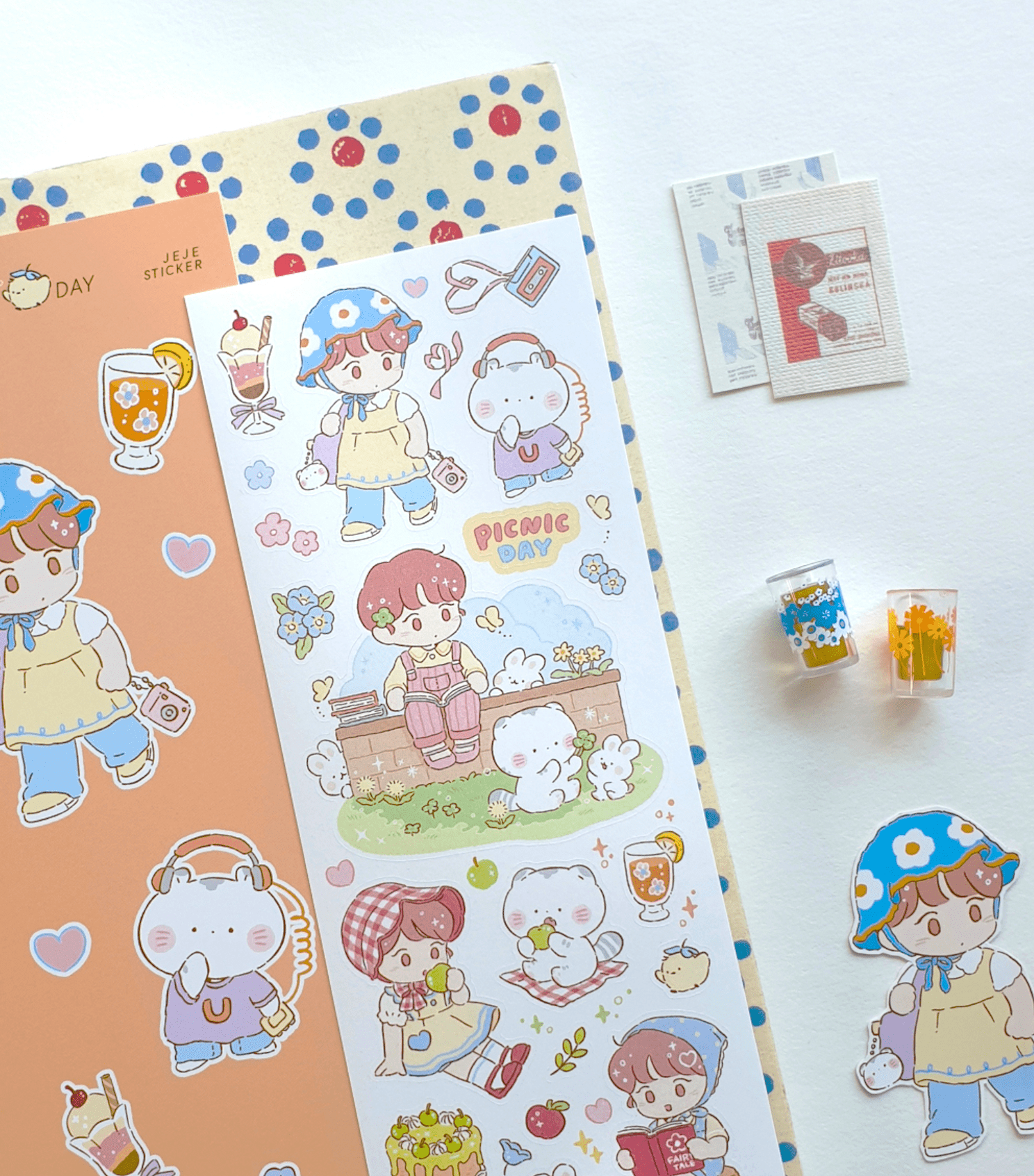 [JJ09] Jeje 'Picnic Day' Sticker Sheet - Jeje__korean_sticker_stationery