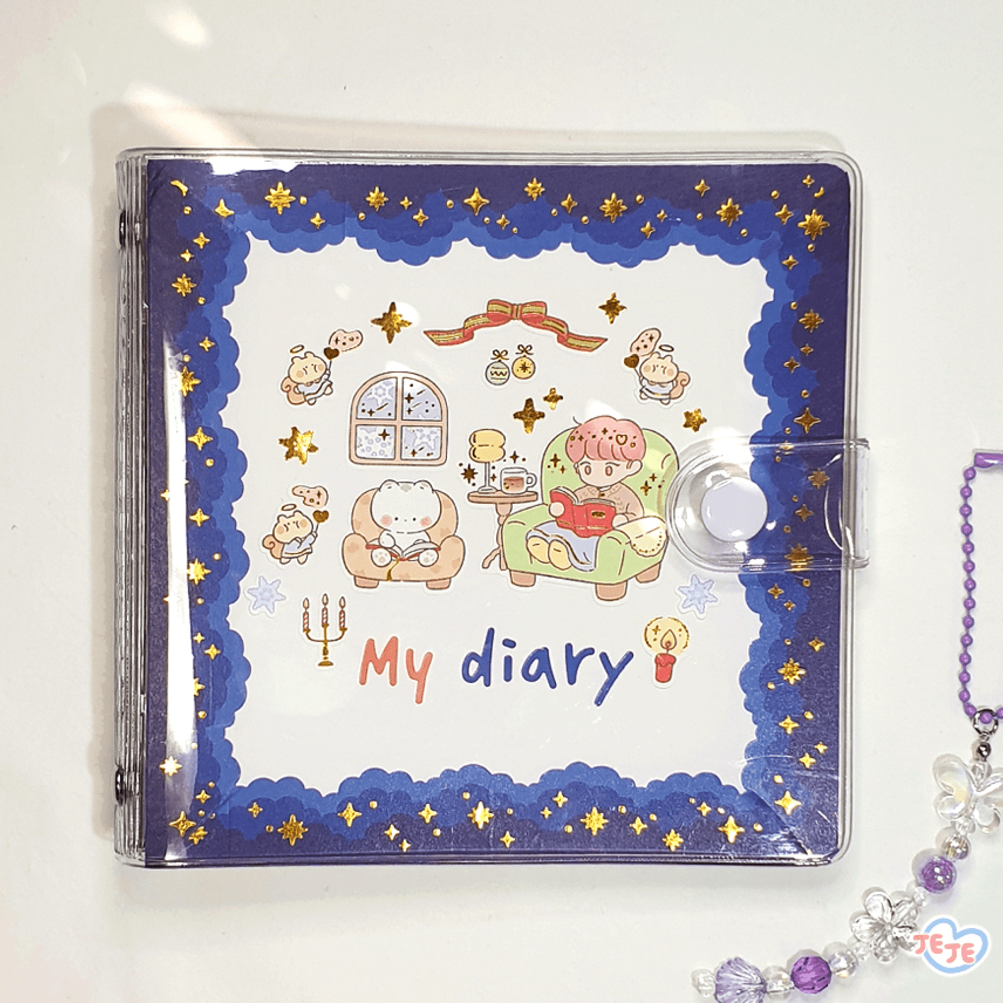 [JJ11] Jeje 'Merry Day' Gold Foil Sticker Sheet - Jeje__korean_sticker_stationery
