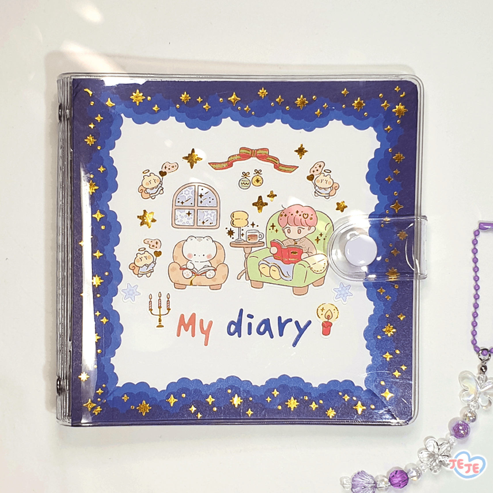 [JJ11] Jeje 'Merry Day' Gold Foil Sticker Sheet - Jeje__korean_sticker_stationery