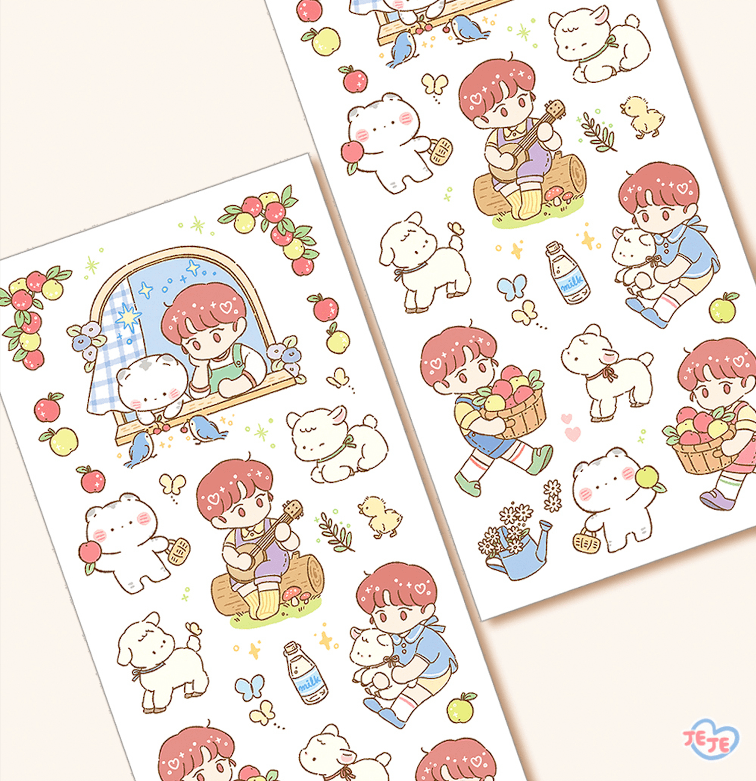 [JJ12] Jeje 'Forest Mate' Sticker Sheet - Jeje__korean_sticker_stationery