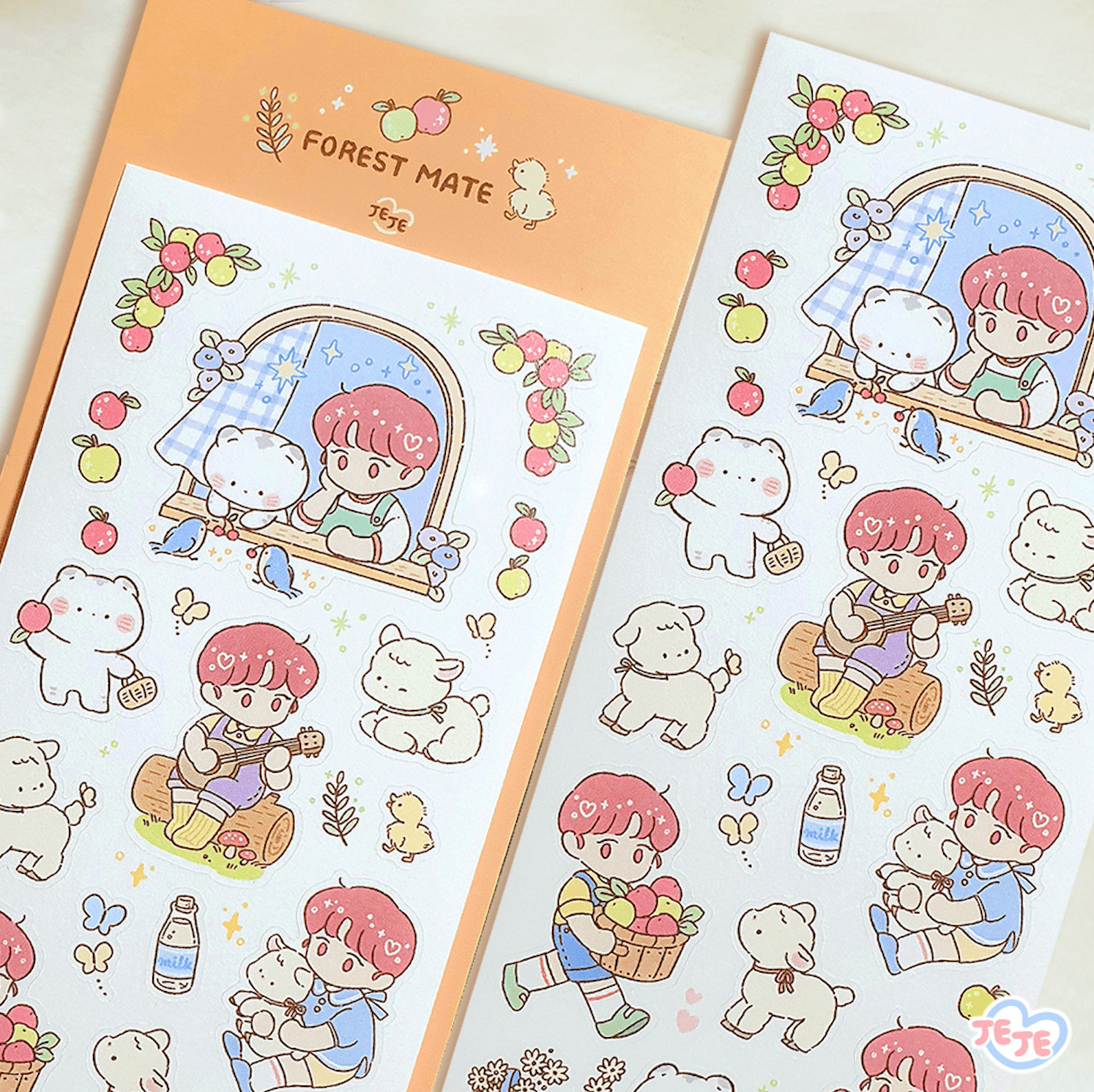 [JJ12] Jeje 'Forest Mate' Sticker Sheet - Jeje__korean_sticker_stationery