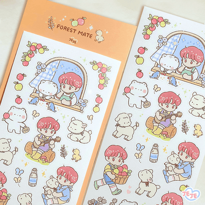 [JJ12] Jeje 'Forest Mate' Sticker Sheet - Jeje__korean_sticker_stationery