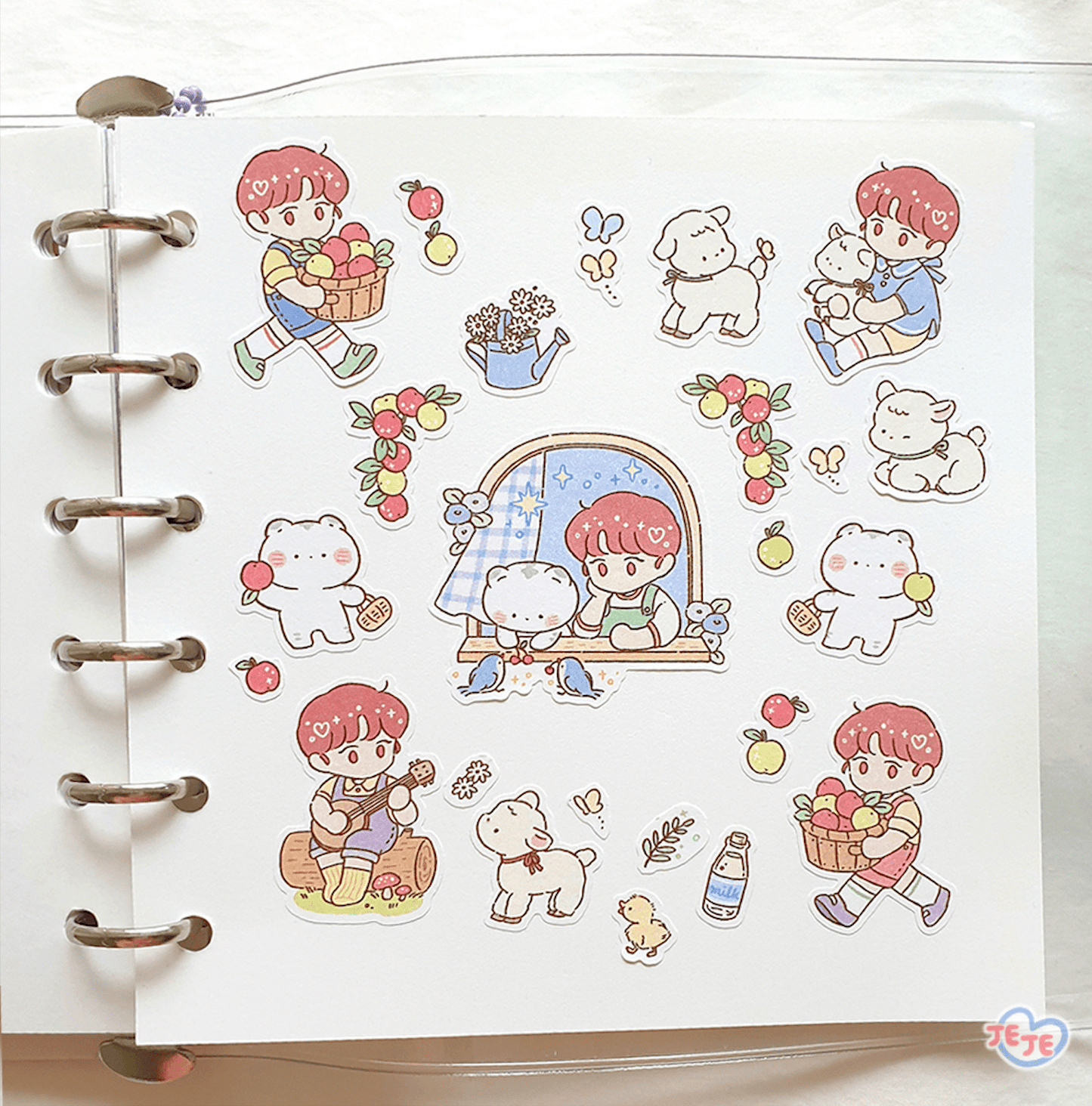 [JJ12] Jeje 'Forest Mate' Sticker Sheet - Jeje__korean_sticker_stationery