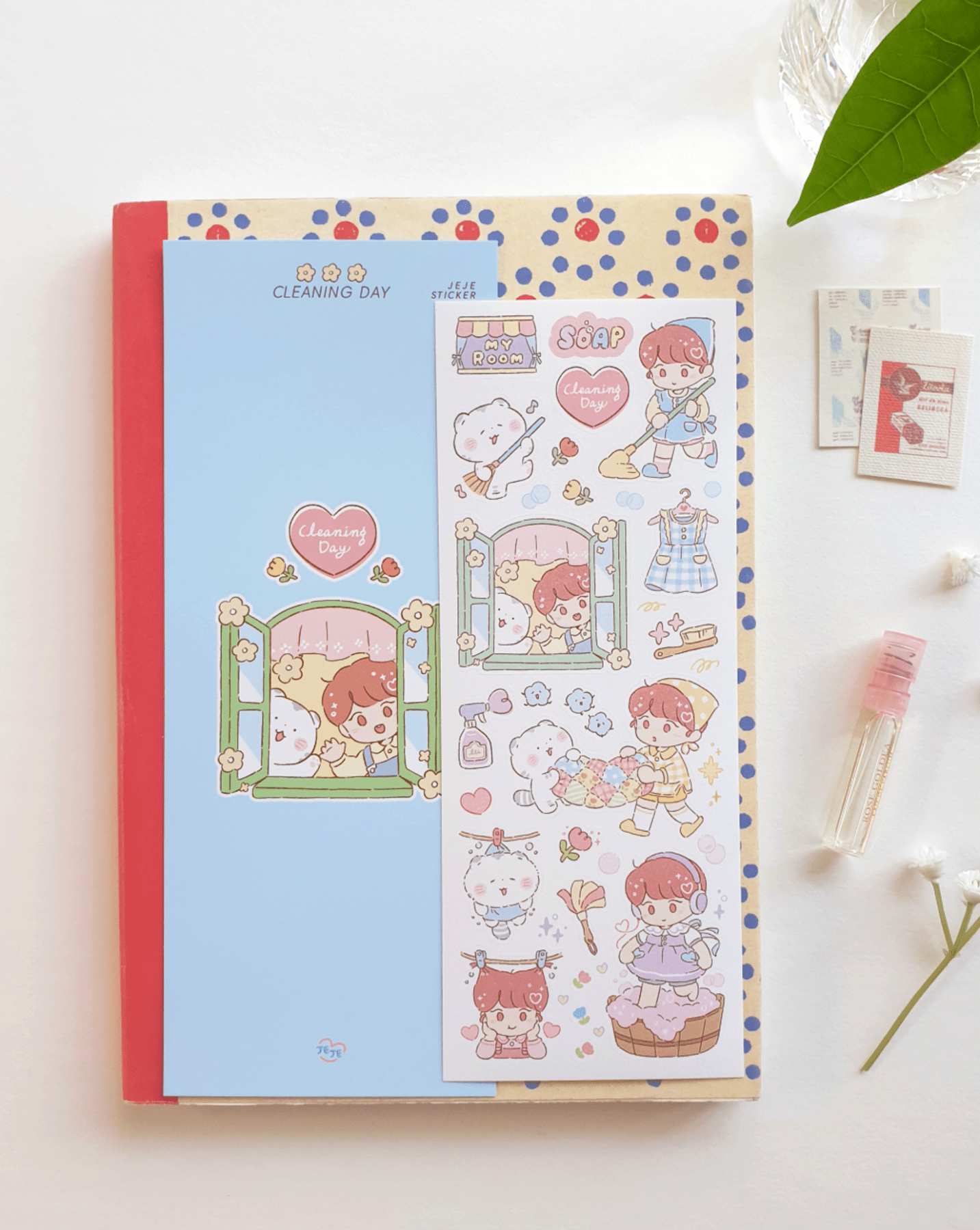 [JJ14] Jeje 'Cleaning Day' Sticker Sheet - Jeje__korean_sticker_stationery