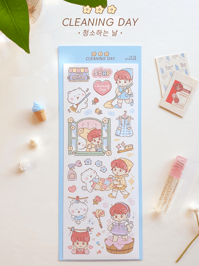 [JJ14] Jeje 'Cleaning Day' Sticker Sheet - Jeje__korean_sticker_stationery
