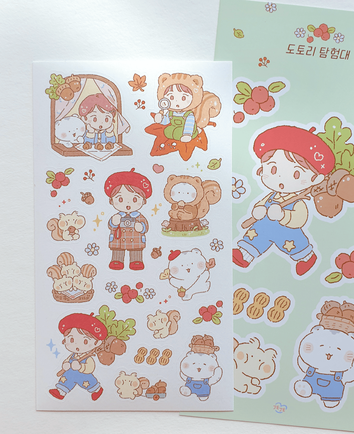[JJ16] Jeje 'Acorn Explorer' Sticker Sheet - Jeje__korean_sticker_stationery