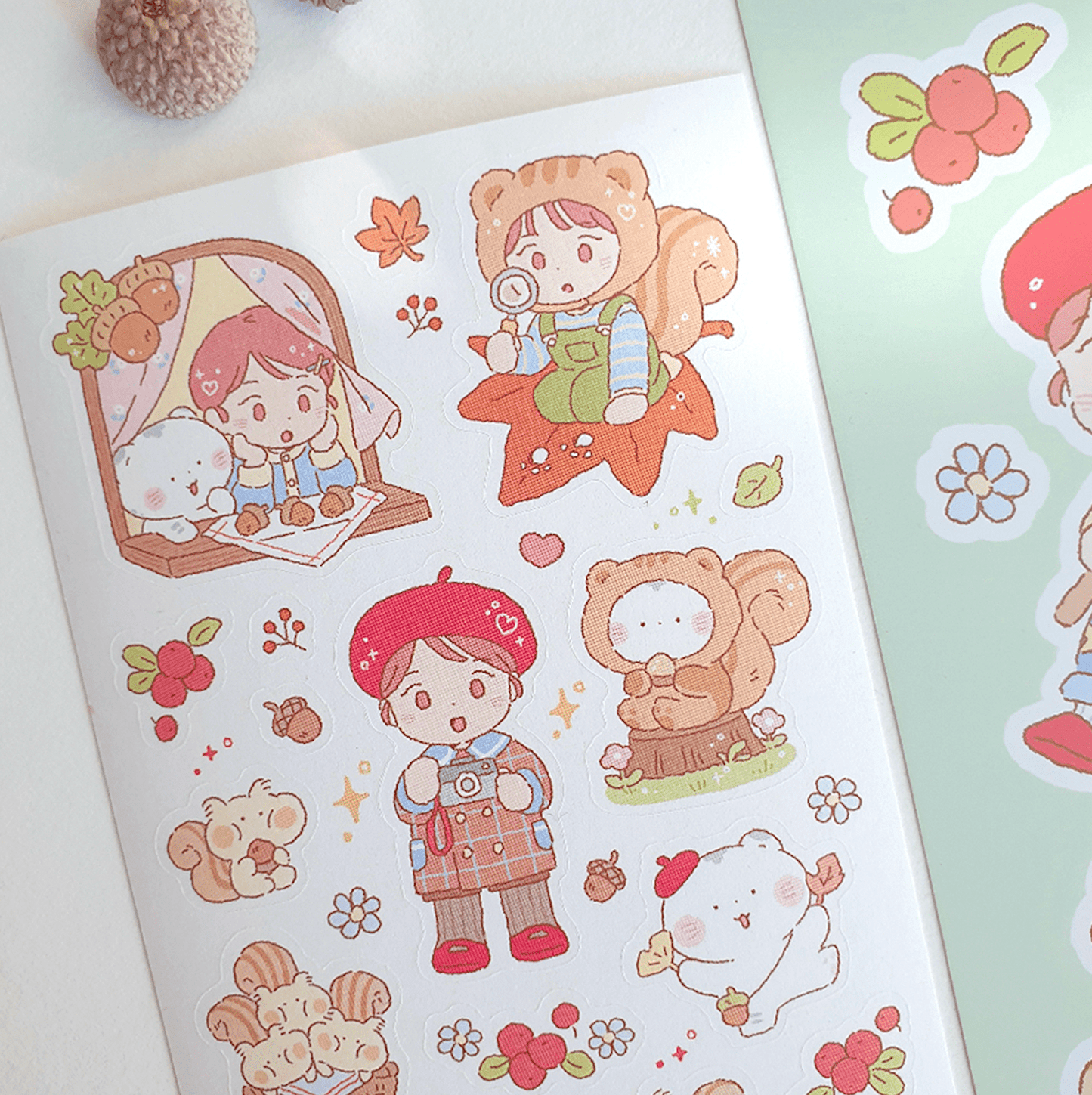 [JJ16] Jeje 'Acorn Explorer' Sticker Sheet - Jeje__korean_sticker_stationery