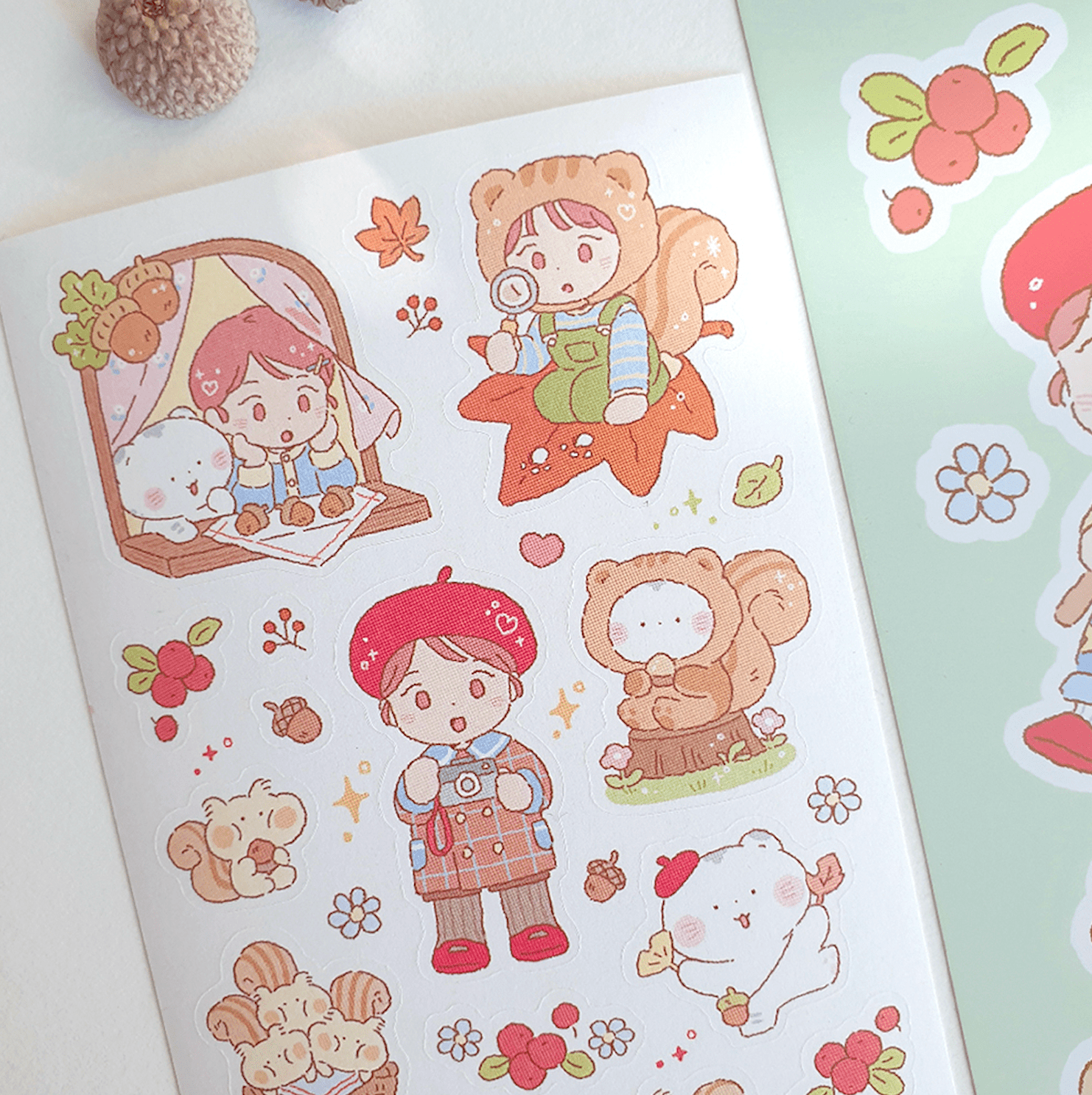 [JJ16] Jeje 'Acorn Explorer' Sticker Sheet - Jeje__korean_sticker_stationery