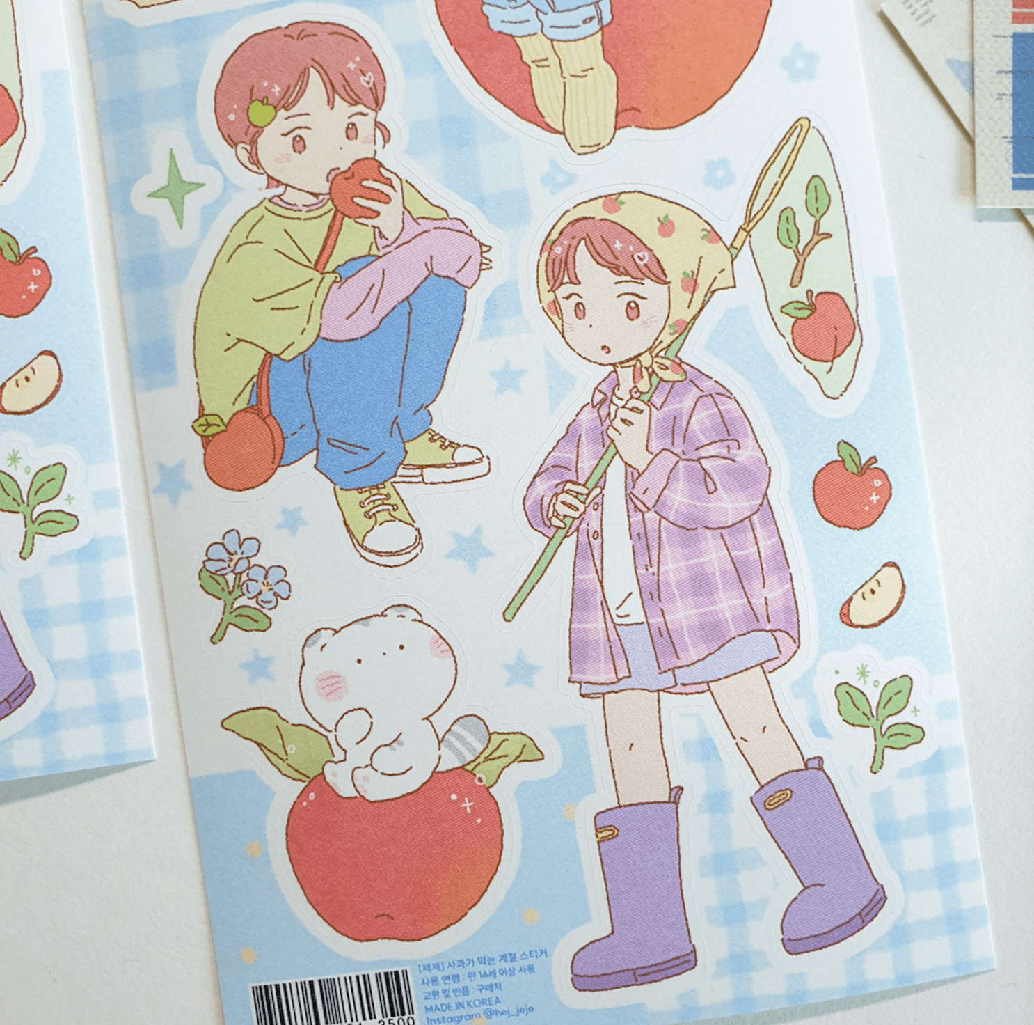 [JJ17] Jeje 'Apple Ripening Season' Sticker Sheet - Jeje__korean_sticker_stationery