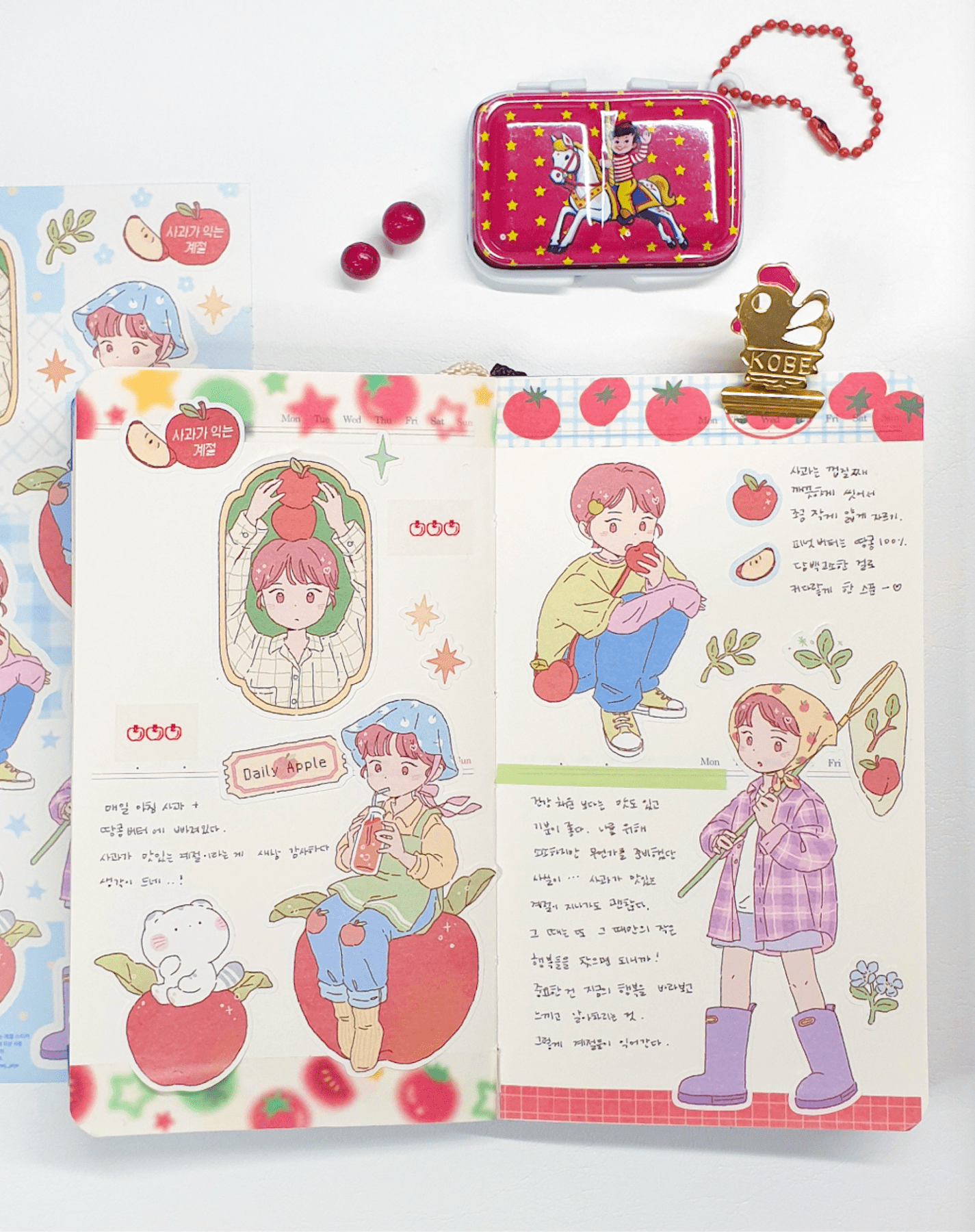 [JJ17] Jeje 'Apple Ripening Season' Sticker Sheet - Jeje__korean_sticker_stationery