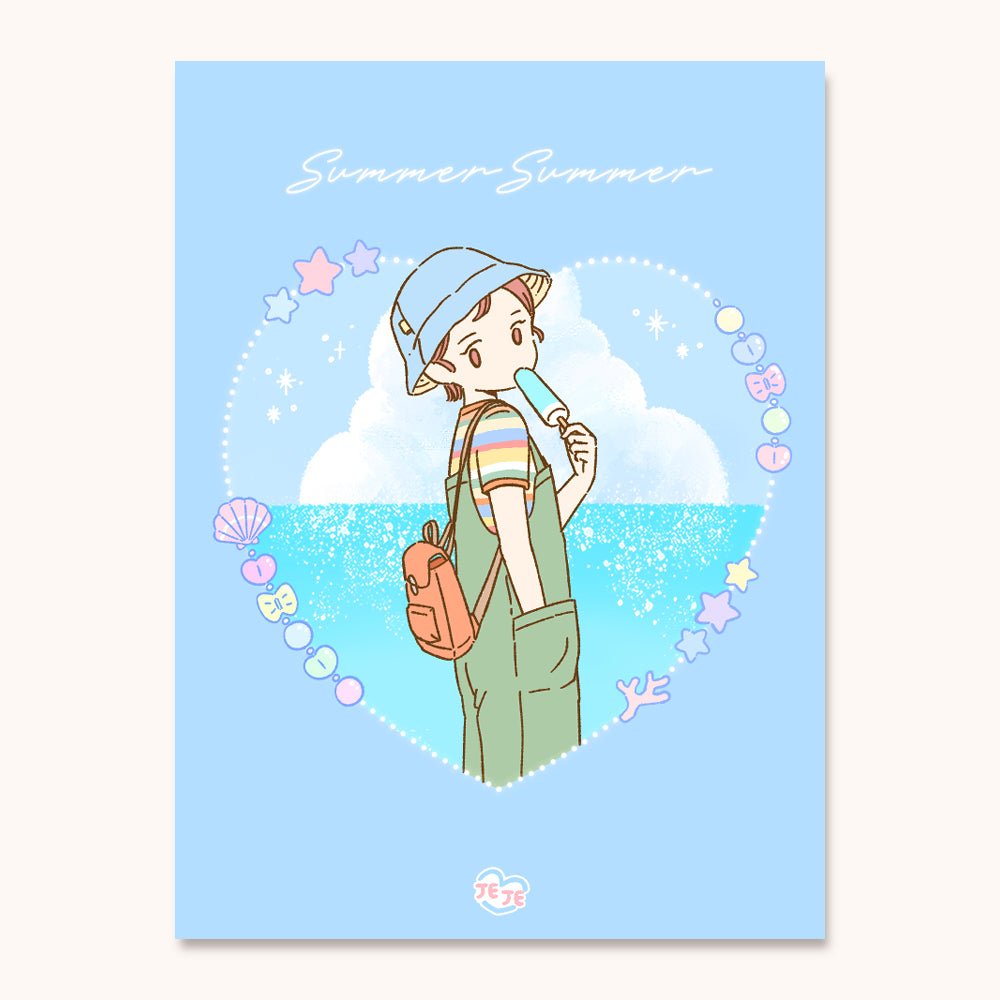 [JJ20] Jeje 'Love Summer' Mini Postcard - Jeje__korean_sticker_stationery
