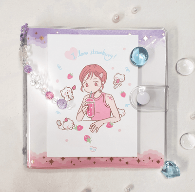 [JJ21] Jeje 'I Love Strawberry' Mini Postcard - Jeje__korean_sticker_stationery