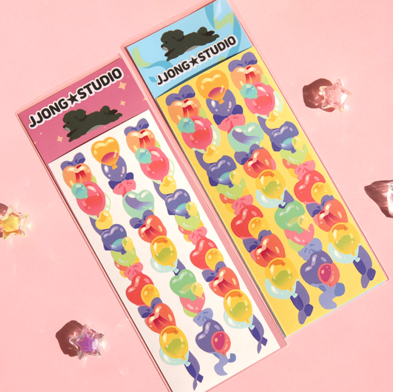 [JJ22] Jjong Studio Line Deco Sticker Sheet (Options) - Jjong Studio_JJ22S10 - Balloon_korean_sticker_stationery