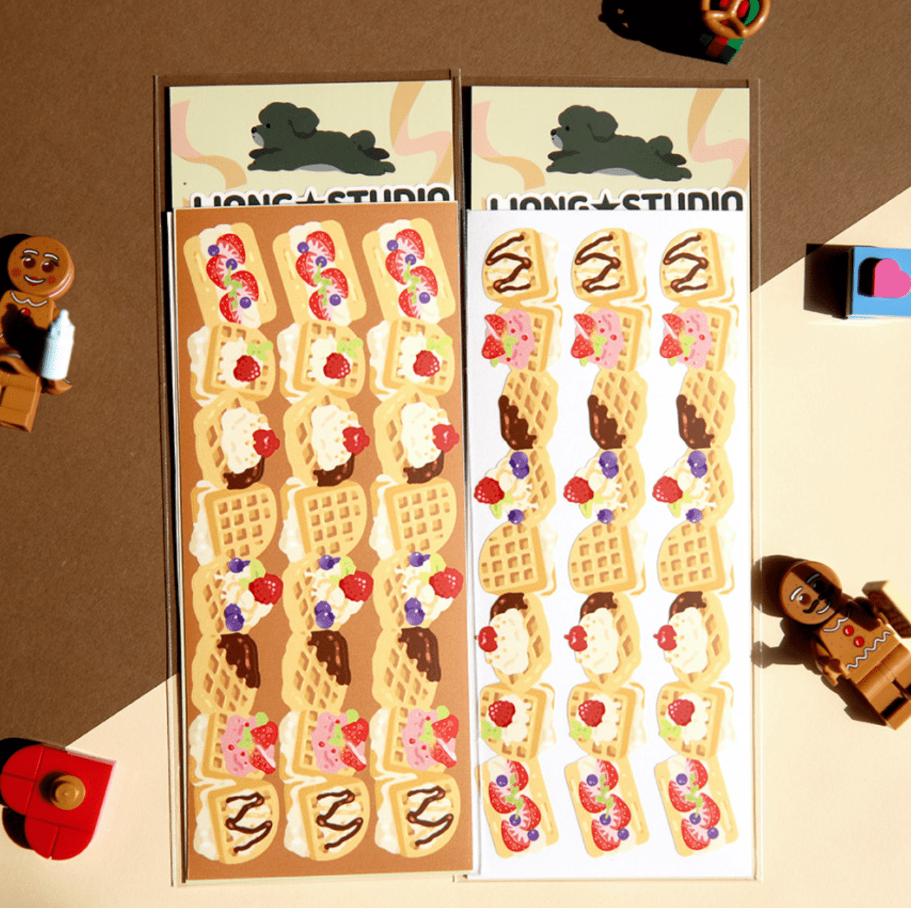 [JJ22] Jjong Studio Line Deco Sticker Sheet (Options) - Jjong Studio_JJ22S5 - Waffles_korean_sticker_stationery