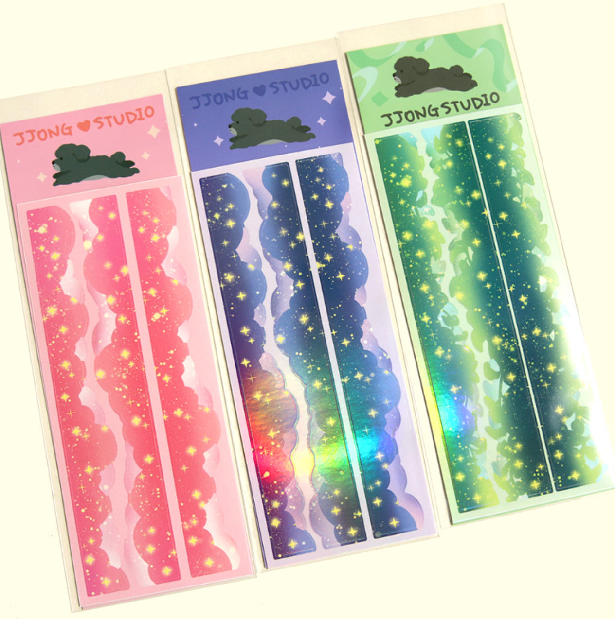 [JJ22] Jjong Studio Line Deco Sticker Sheet (Options) - Jjong Studio_JJ22S7 - Navy Cloud_korean_sticker_stationery
