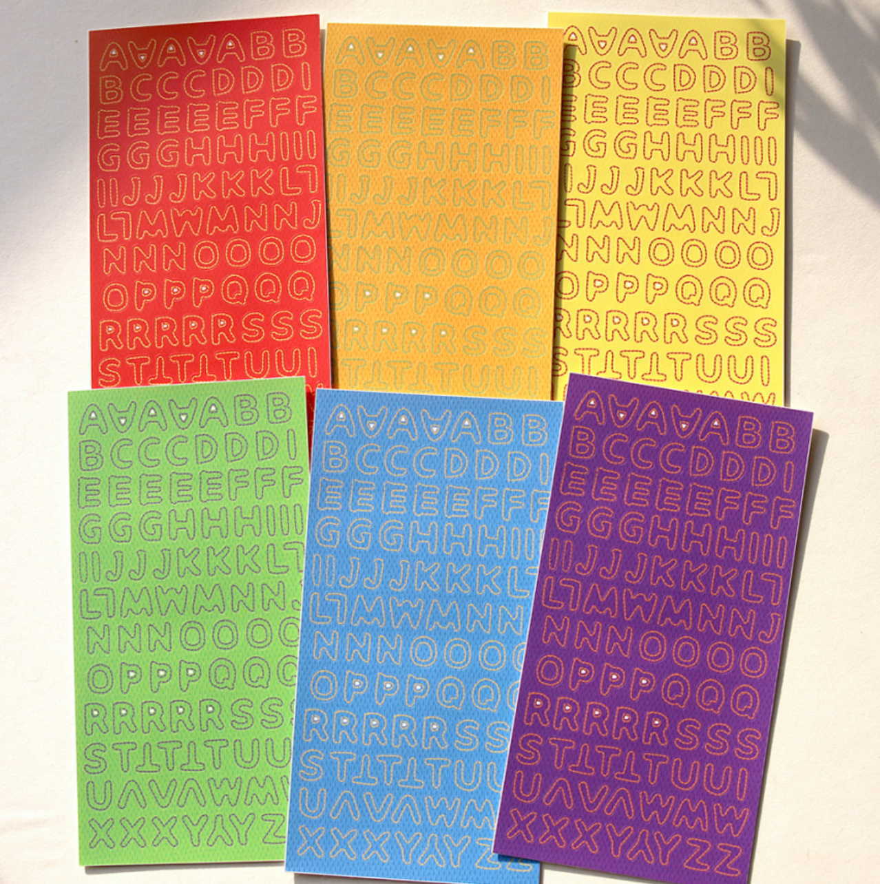 [JJ24] Jjong Studio Stitch Alphabet Sticker Sheet Set (Vivid/Pastel) - Jjong Studio_JJ24S2 - Pastel Set_korean_sticker_stationery