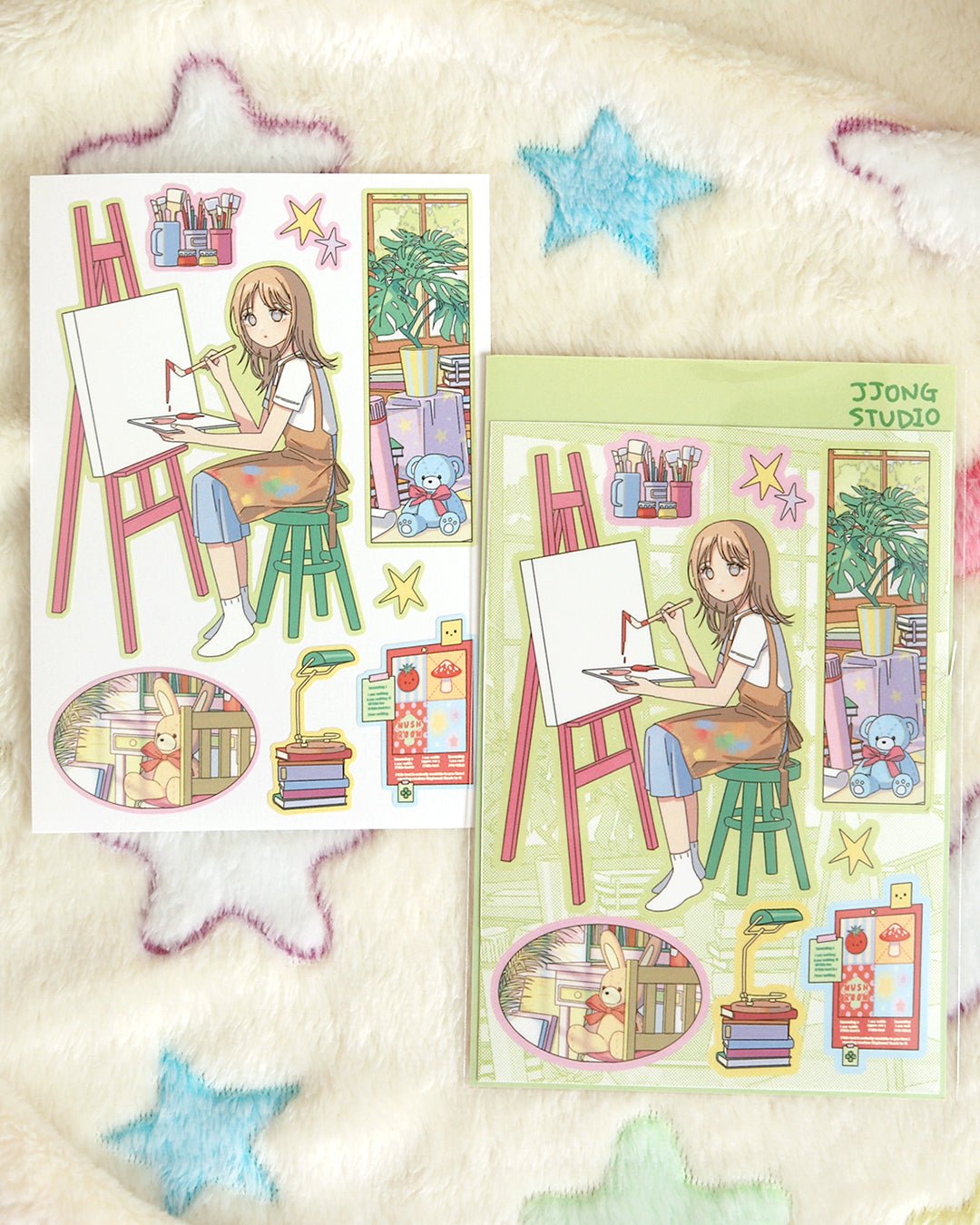 [JJ38] Jjong Studio 'Drawing' Sticker Sheet - Jjong Studio__korean_sticker_stationery