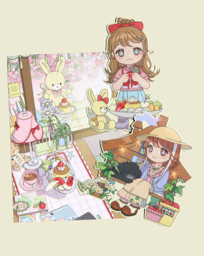 [JJ49] Jjong Studio 'Fruit Girl' Sticker Flake - Jjong Studio__korean_sticker_stationery