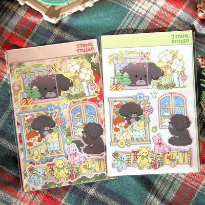 [JJ55] Jjong Studio 'Christmas Eve Character' Sticker Sheet - Jjong Studio__korean_sticker_stationery
