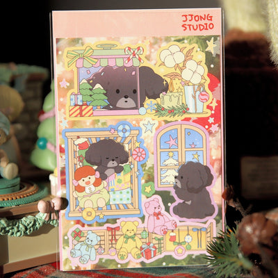 [JJ55] Jjong Studio 'Christmas Eve Character' Sticker Sheet - Jjong Studio__korean_sticker_stationery